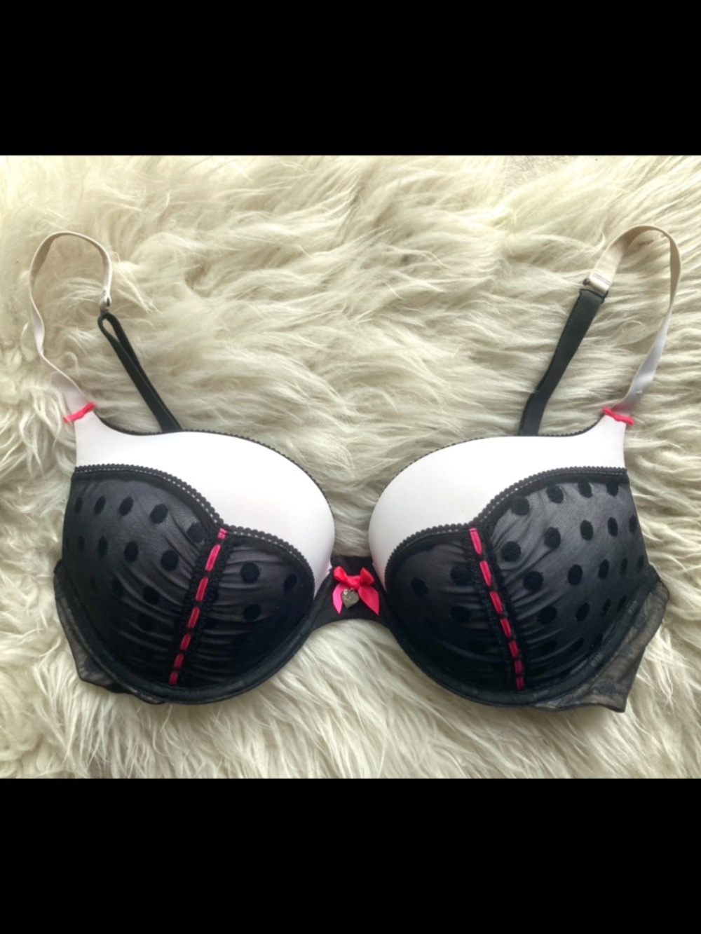 Y2K LaSenza Sexy Push Up Bra 2000s Black Lace 36C